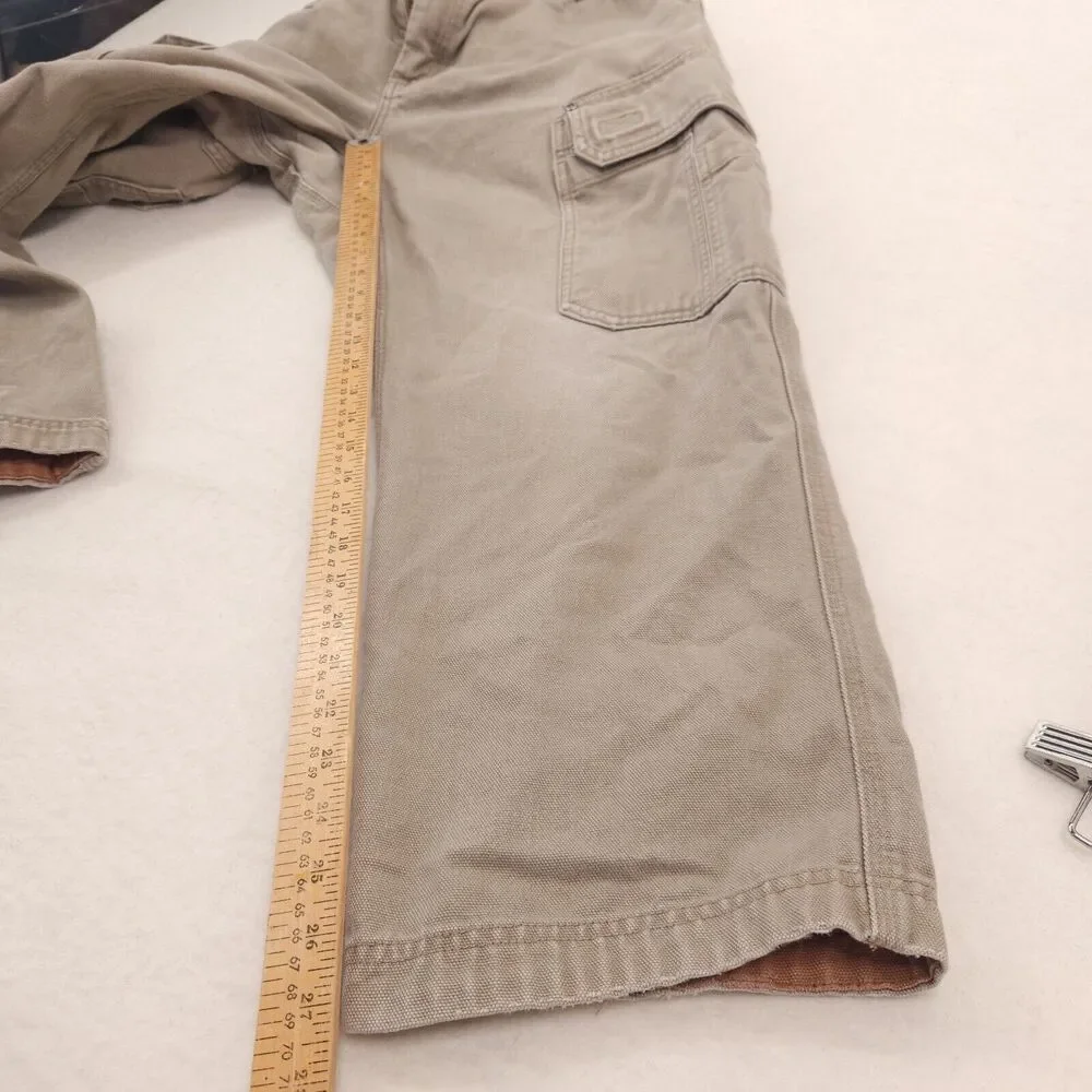 Duluth Trading Co Mens‎ Cargo Pants 36x28 Tan Heavy Duty Workwear Outdoor